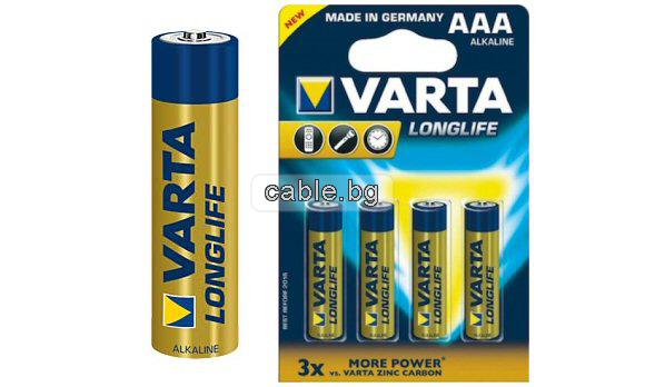 Алкална батерия AAA/R03 1.5V 4103 VARTA LONGLIFE - 1бр.