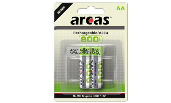 Акумулаторна батерия AA 1.2V 800mAh ARCAS - 1бр.