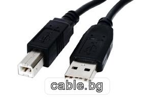 Кабел за принтер USB 2.0 A - USB B, черен, 1.8метра