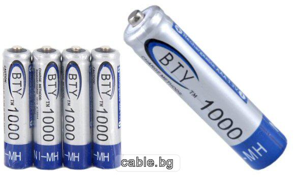 Акумулаторна батерия AAA/R3 1.2V 1000mAh BTY - 1бр.