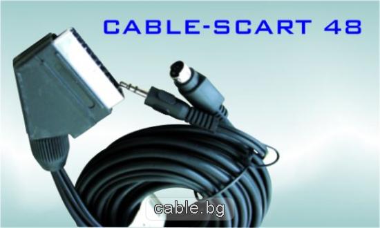 Аудио видео кабел SCART - SVHS 4p + Stereo Jack 3.5мм, 10метра