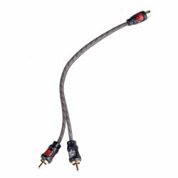 Аудио кабел разклонител на чинчове, високо качество, 1RCA женски - 2RCA мъжки, 0.2 метра