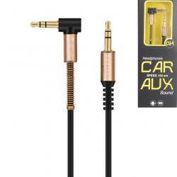 Аудио кабел Stereo Jack 3.5mm, 90 градуса, позлатени конектори, висококачествен, черен,