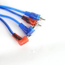 Аудио видео кабел чинчове 2RCA, силиконов, 90 градуса, 4.40 метра, син