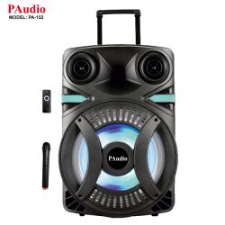 Караоке Тонколона 15 инча PAudio PA-152, Безжичен Микрофон, Цветомузика, Bluetooth, FM р