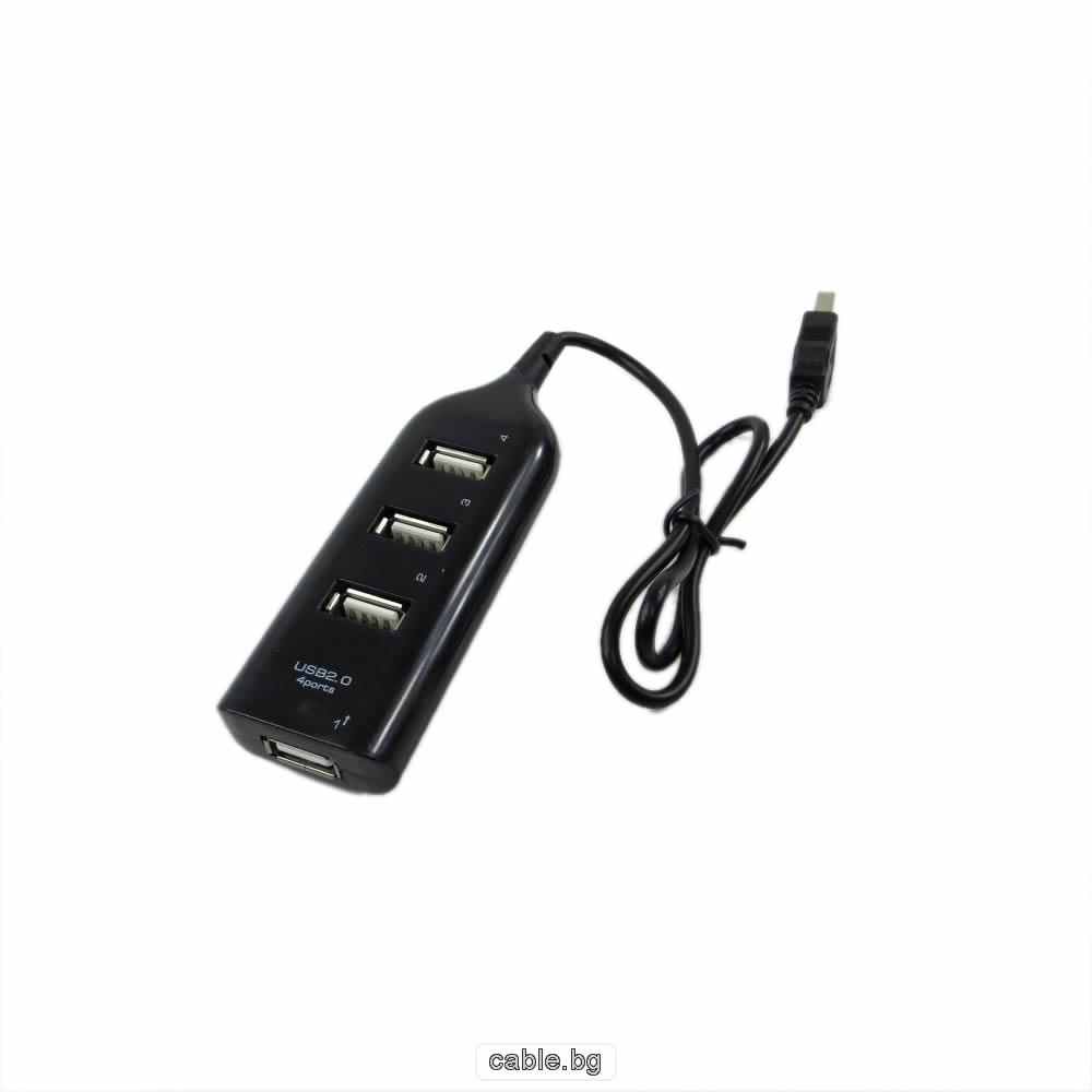 USB разклонител хъб 4xUSB, CQT-H002, черен