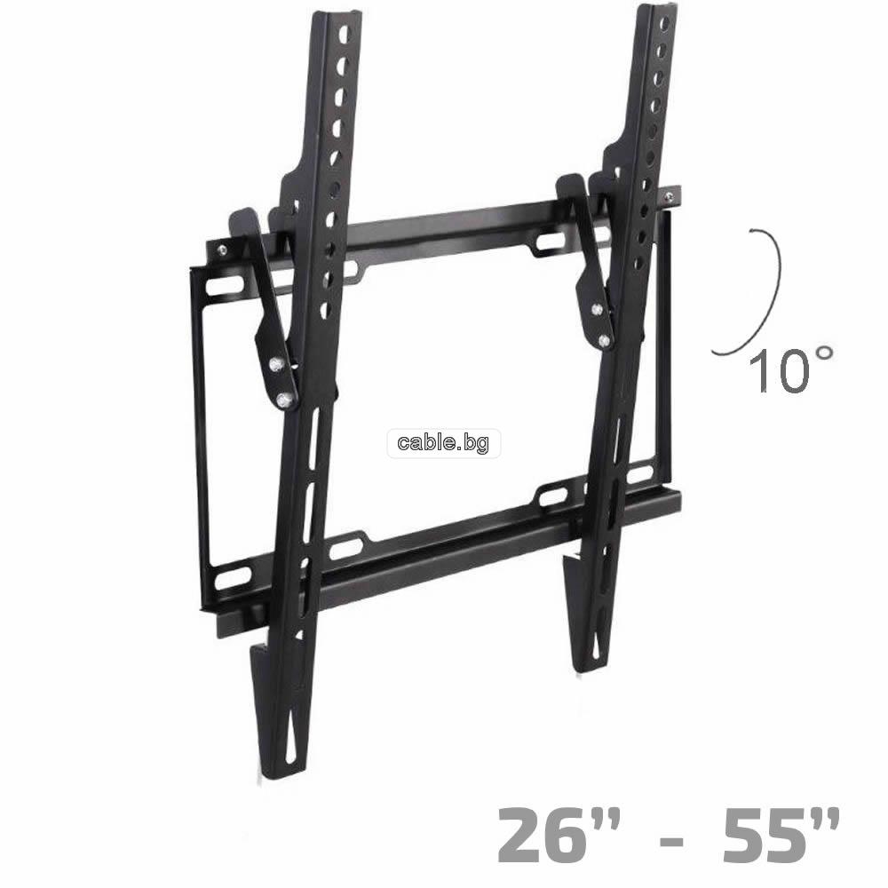 TV Стойка за Телевизор 26-55\" инча, наклон +/-10°, VESA 400x400, до 30кг, Thunder P210