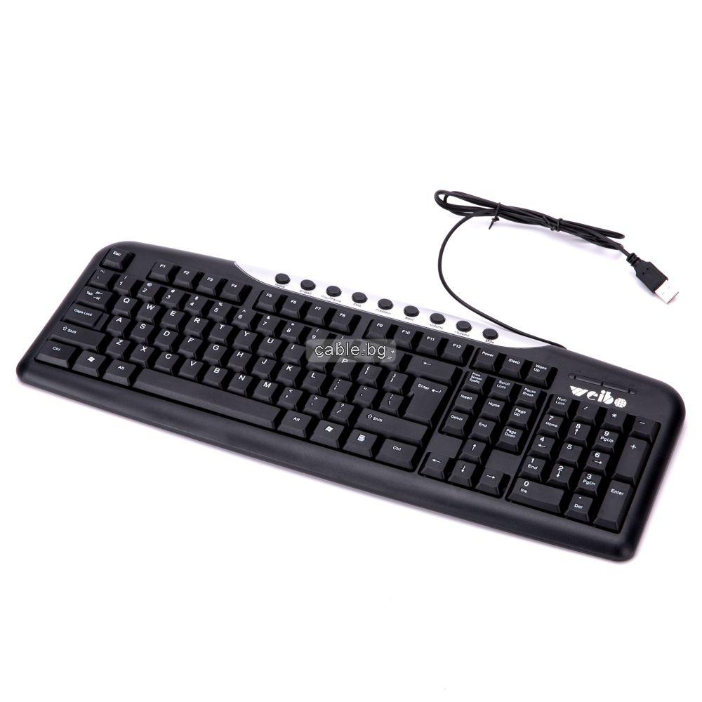 Клавиатура USB  Multimedia FC535, USB конектор,  мултимедийни бутони
