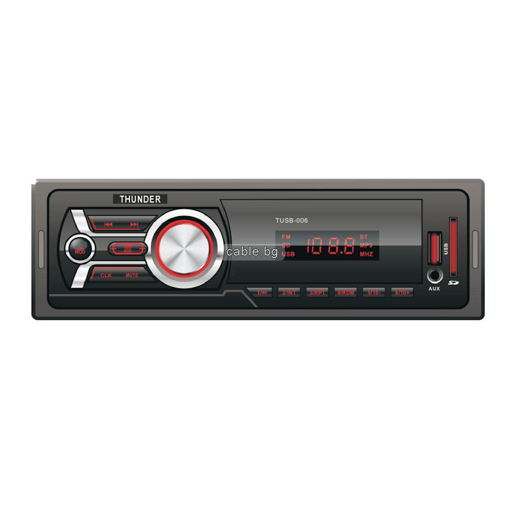 Автомобилен плеър THUNDER TUSB-006, USB / SD / AUX / FM радио, 4x20W