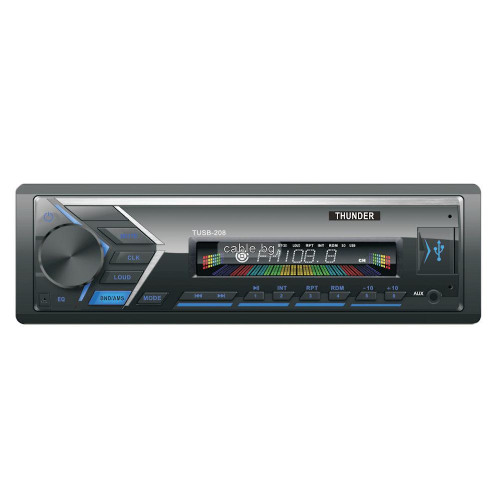 Автомобилен плеър THUNDER TUSB-208, USB / SD / AUX / FM радио, падащ панел, 4x35W