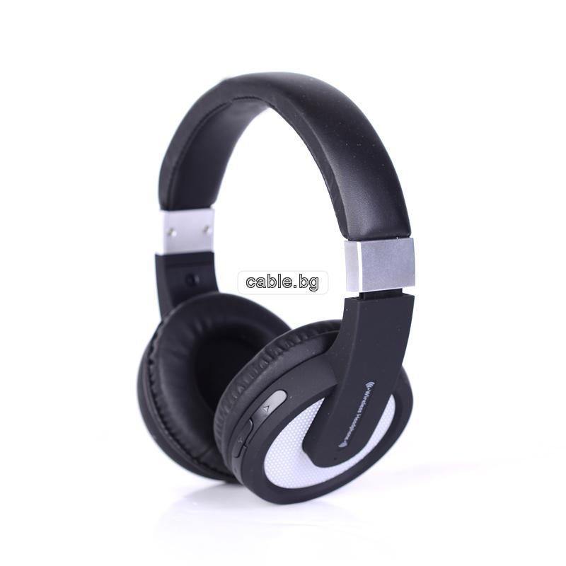 Безжични слушалки SL-8005, Bluetooth, Микрофон, Черен/Бял