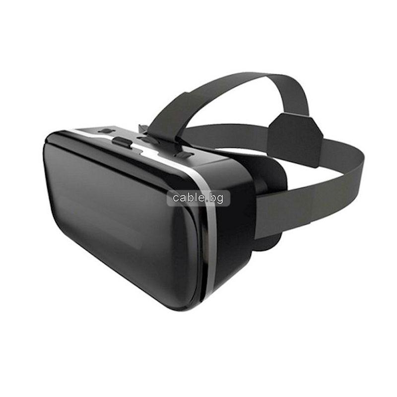 Очила за виртуална реалност VR BOX,  3D, регулиране на фокуса,Черни
