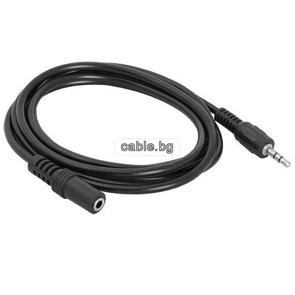 Аудио кабел удължител Stereo Jack 3.5mm мъжки - 3.5mm женски, 5 метра