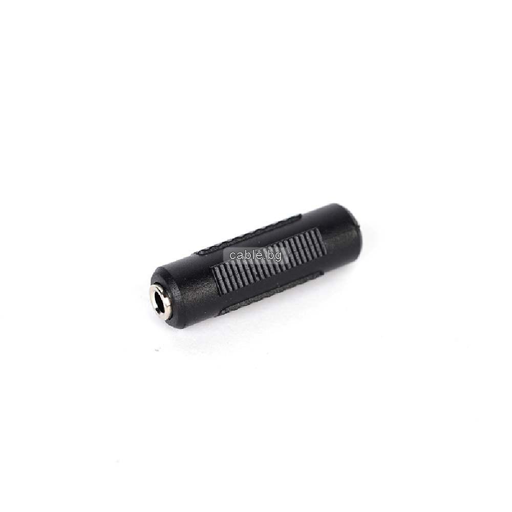 Конектор AC-047, преход Stereo jack 3.5mm женски - Stereo jack 3.5mm женски, пластмасов, черен