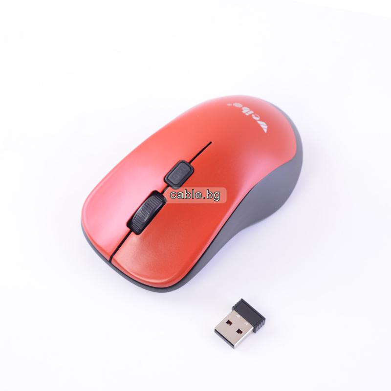 Безжична мишка WIRELESS RF2833 B, червена