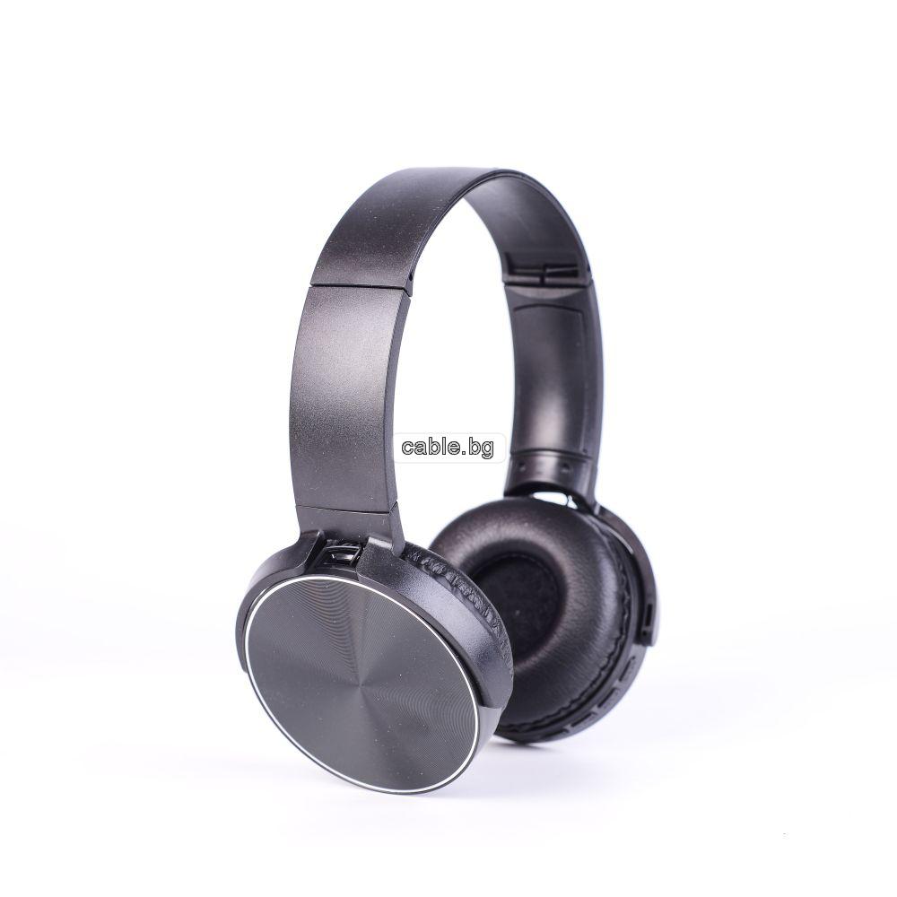 Безжични слушалки 450BT, Bluetooth, MP3 плеър, вграден микрофон, Цвят: черен