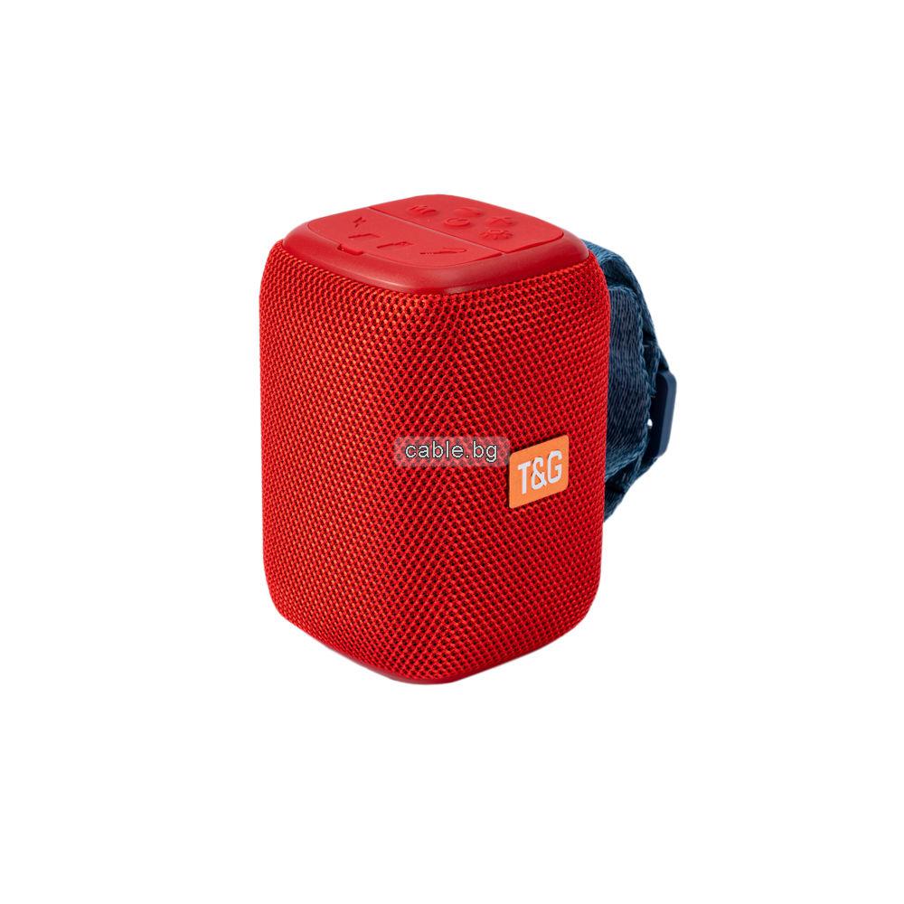 Bluetooth колонка TG-339, FM радио, литиево-йонна батерия, слот за USB, TF CARD, Червен