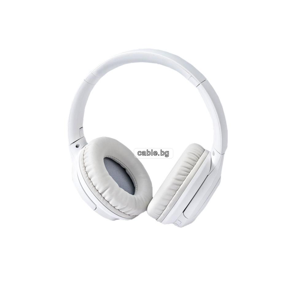Безжични слушалки M-1, Bluetooth, AUX, вграден микрофон, бели