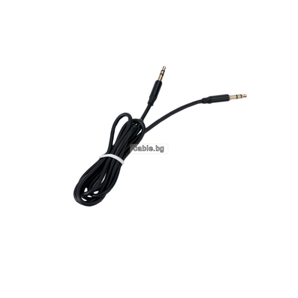 Аудио кабел YOURZ-M7 AUX Stereo Jack 3.5mm, метални конектори, силиконов, 1 метър, черен