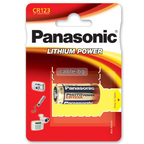 Батерия CR123A 3V PANASONIC - цена за 1бр. батерия