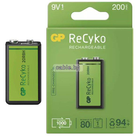 Акумулаторна батерия 9V 200mAh GP - цена за 1бр. батерия
