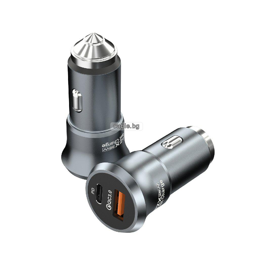 Зарядно за телефон C960, 12V/24V, 3000mA, USB, TYPE C