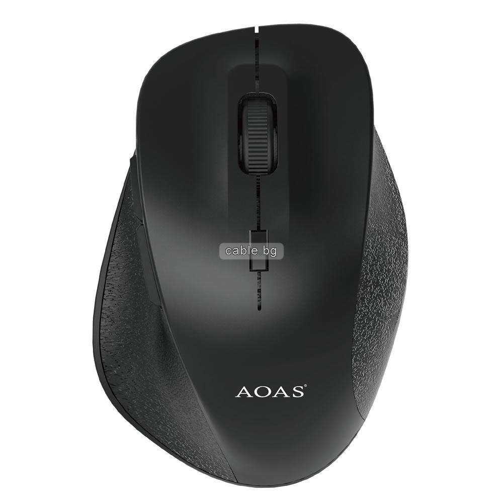 Bluetooth оптична безжична мишка и Безжична оптична мишка, 2 в 1, B-1009 Black, черна