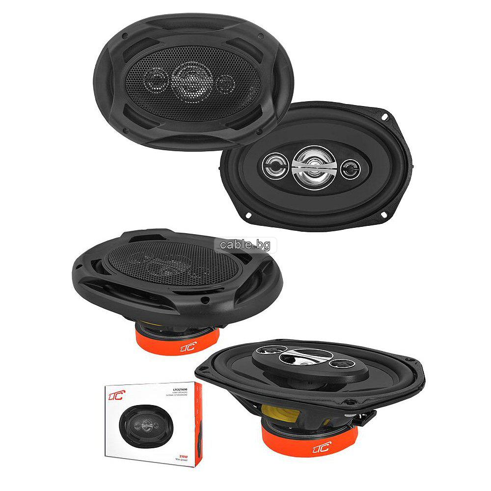 Авто Говорители Елипси 6\"x9\" LTC GTI690 Четирилентови, в комплект с решетки и кабели за монтаж, 2 броя, 4 Ohm, 70W