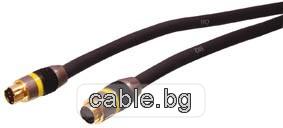 Видео кабел SVHS мъжки - SVHS женски, HQ, високо качество, позлатени конектори, 5метра