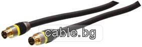 Видео кабел SVHS, HQ, високо качество, позлатени конектори, 5метра