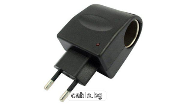 Адаптор 220V,  изход за запалка, 13.5V, 450mA