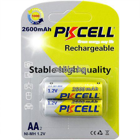 Акумулаторни батерии AA 1.2V 2600mAh PKCELL - 2 бр.