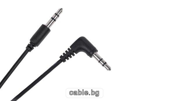 Аудио кабел Stereo Jack 3.5mm, ъглов жак, 0.5метра
