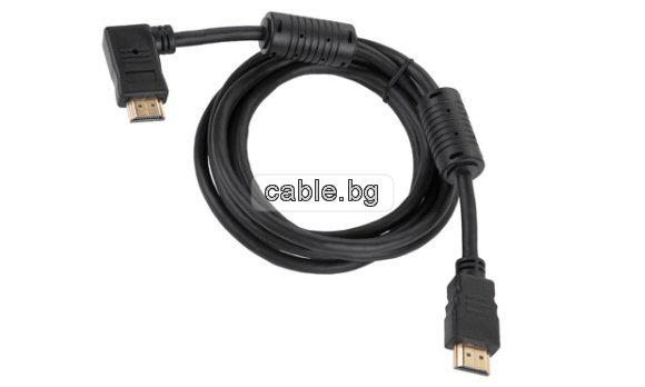 Кабел HDMI, позлатен, ъглов, 1.8метра