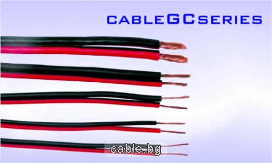 Кабел за тонколони, 2x 0.35 mm2, PVC, червено-черен, цена на метър, CABLE-GC075RB