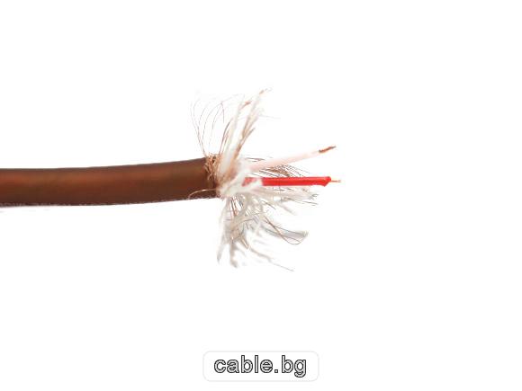 Микрофонен кабел Стерео, 7 mm, кафяв, силиконова изолация, цена на метър