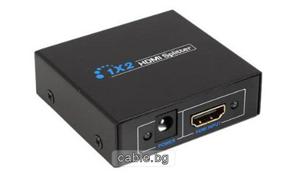 HDMI сплитер с усилвател, 1 вход - 2 изхода