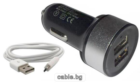 Универсално зарядно за телефон и таблет с MICRO USB 2.1A 12V K0-7