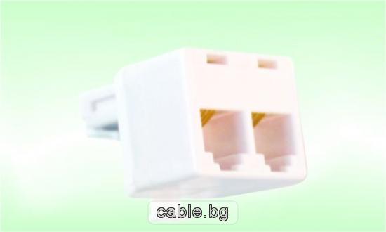 Телефонна розетка RJ11(m) to 2xRJ11(f)