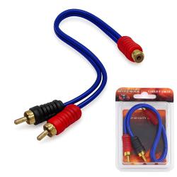 Аудио кабел WIREMAN,HQ, високо качество, разклонител на чинчове 2RCA мъжки -1RCA женски,