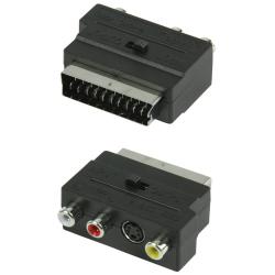 Конектор SCART към 3 чинча, SCART 21пина мъжки + 3RCA и 1SVHS женски