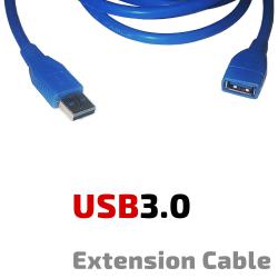 USB 3.0 Удължител, USB А мъжки - USB А женски, син, 1.5 метра