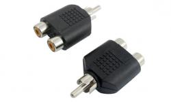 Букса F-131, преход RCA чинч мъжки - 2RCA чинч женски
