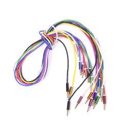 Аудио кабел Stereo Jack 3.5mm, позлатени конектори, текстилен, розов, 1 метър