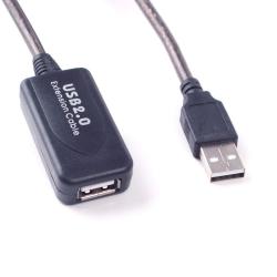 USB Удължител Активен, усилва сигнала, USB A мъжки - USB A женски, силиконов, 10 метра
