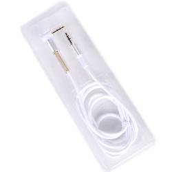 Аудио кабел Stereo Jack 3.5mm, 90 градуса, позлатени конектори, висококачествен, бял, 1 метър