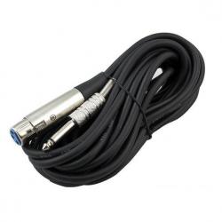 Микрофонен кабел Mono Jack 6.35мм - CANON (XLR), 5 метра