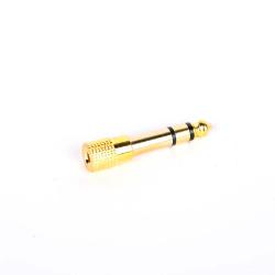 Конектор F-164G, преход Stereo jack 6.3mm мъжки - Stereo jack 3.5mm женски, метален, поз