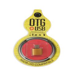 Преход OTG USB A женски - Micro USB мъжки, метален, оранжев