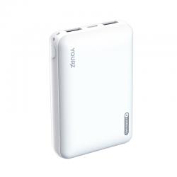 Външна Батерия 10000mAh за Телефон, YOURZ R8 Power Bank, Бяла
